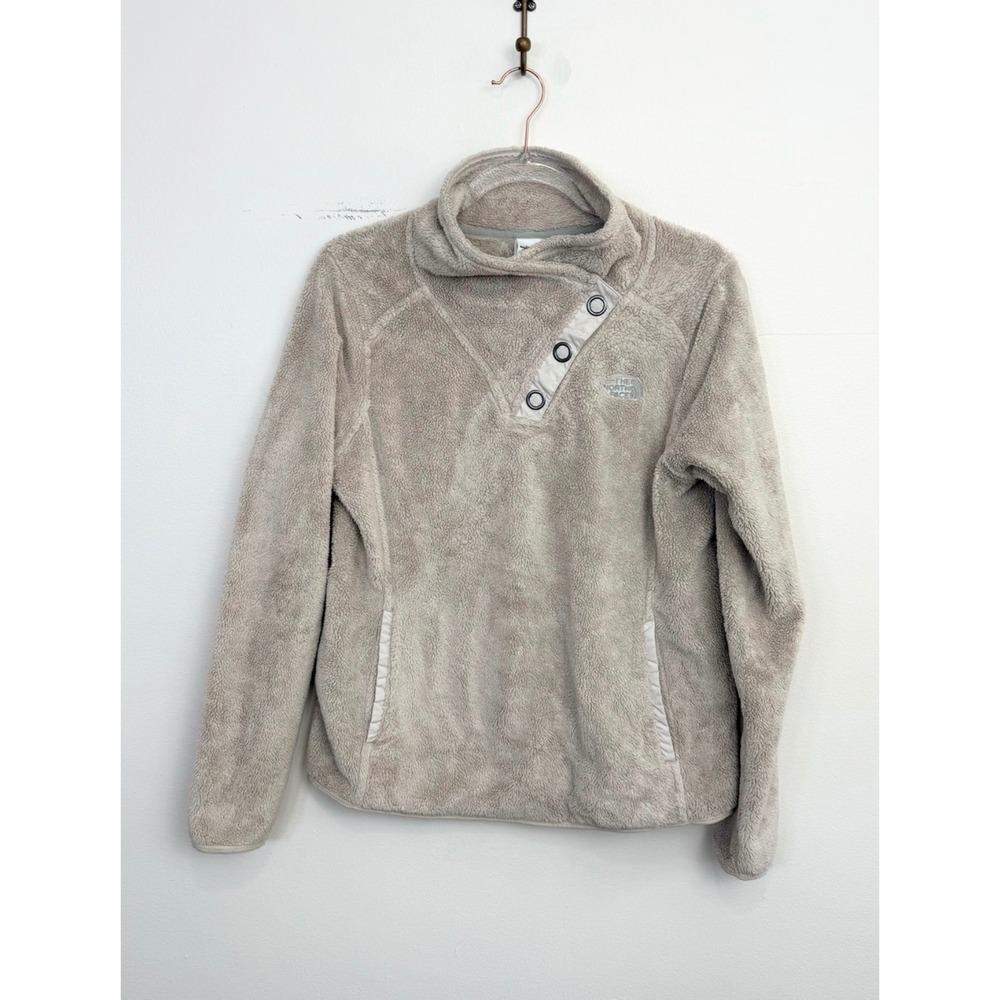 The North Face Mossbud Snap‎ Neck Fleece Pullover Beige Cream Women's Medium